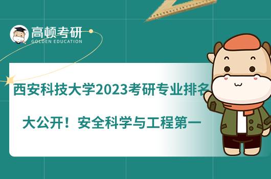 西安科技大學2023考研專業(yè)排名大公開！安全科學與工程第一