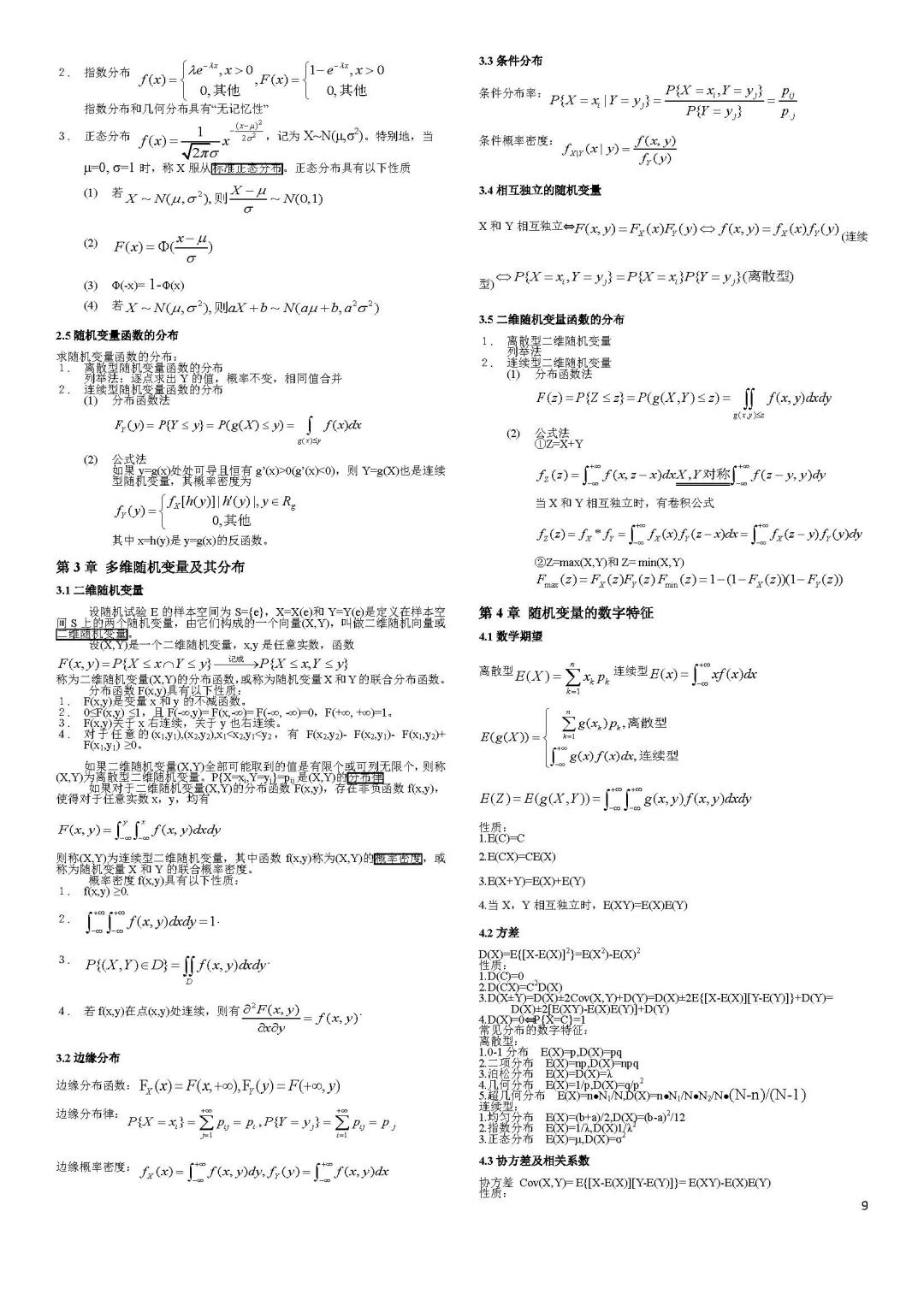 2023年考研數(shù)學(xué)沖刺知識(shí)點(diǎn)精編匯總8