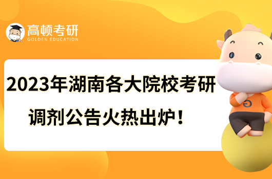 2023年湖南各大院校考研調(diào)劑公告火熱出爐！