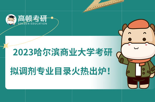 2023哈爾濱商業(yè)大學(xué)考研擬調(diào)劑專業(yè)目錄火熱出爐！