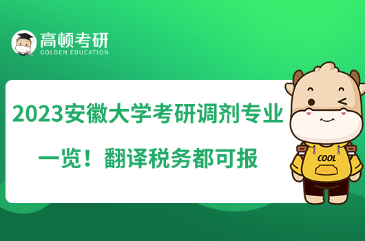 2023安徽大學考研調劑專業(yè)一覽！翻譯稅務都可報